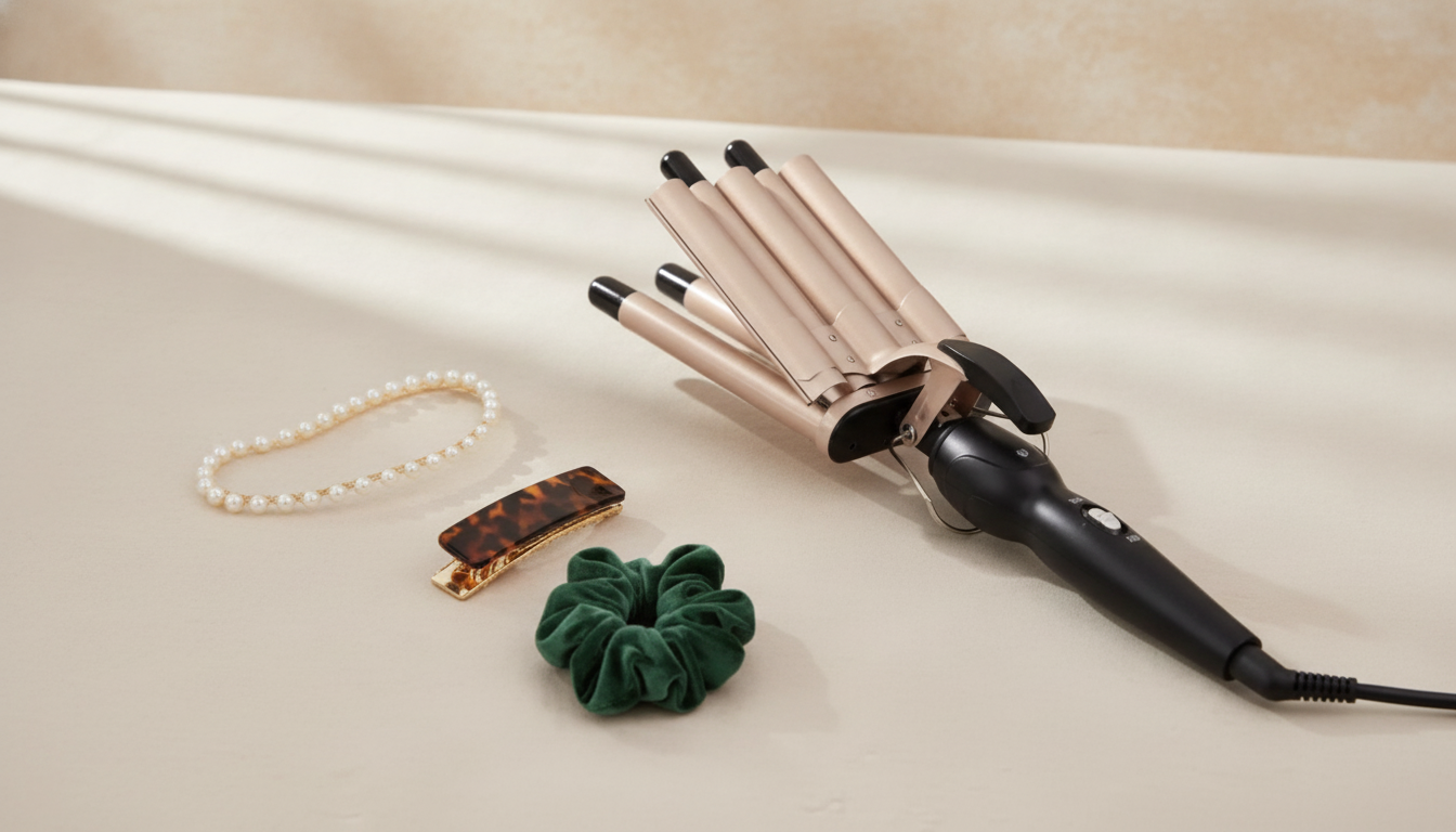 5-Barrel Ceramic Hair Waver: Dual Voltage, Smooth Waves